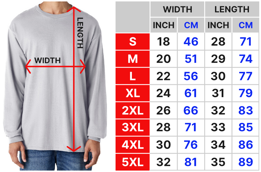 Size_Chart_-_GILDAN_2400-Manga Hanga
