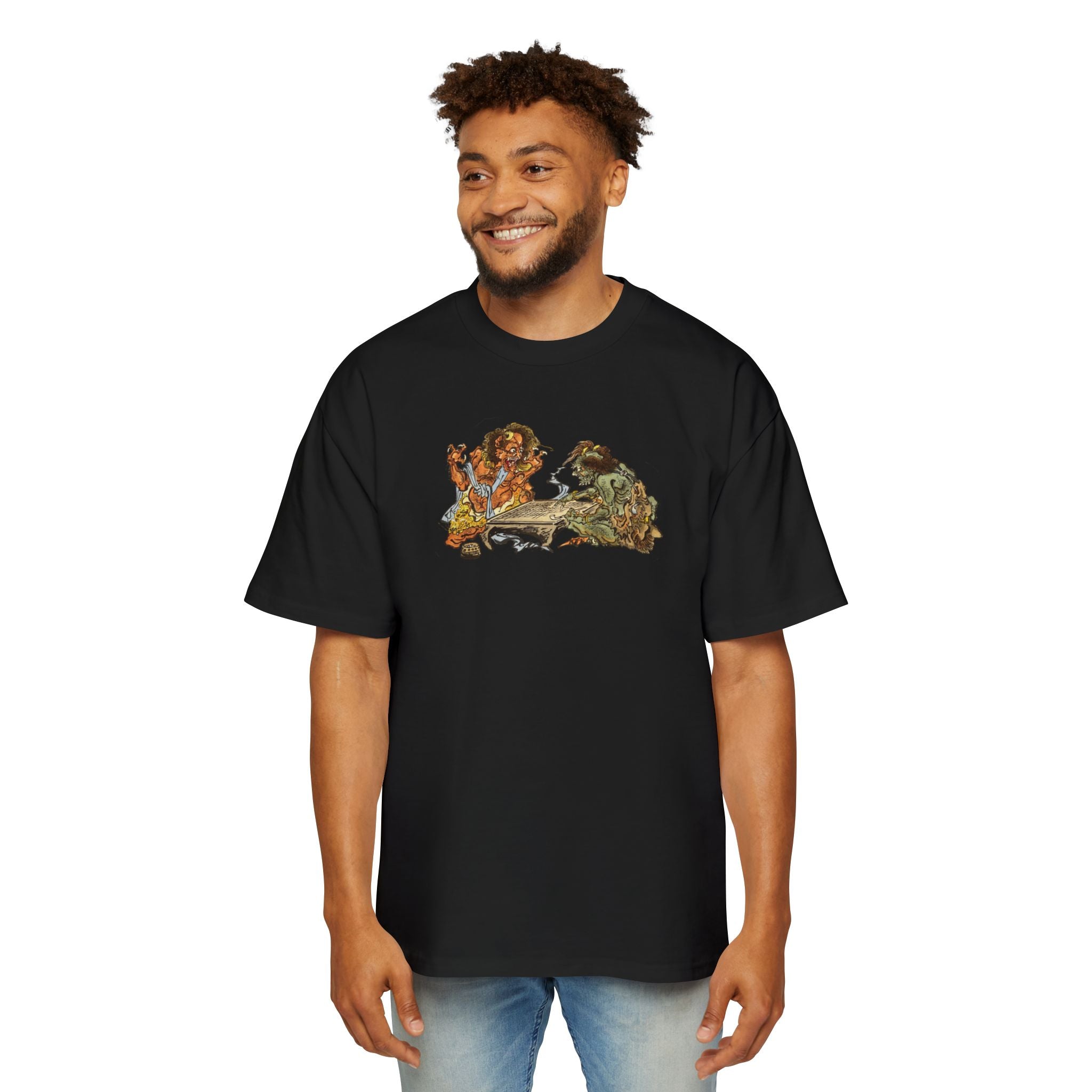 Demons playing Go Oversized T-Shirt