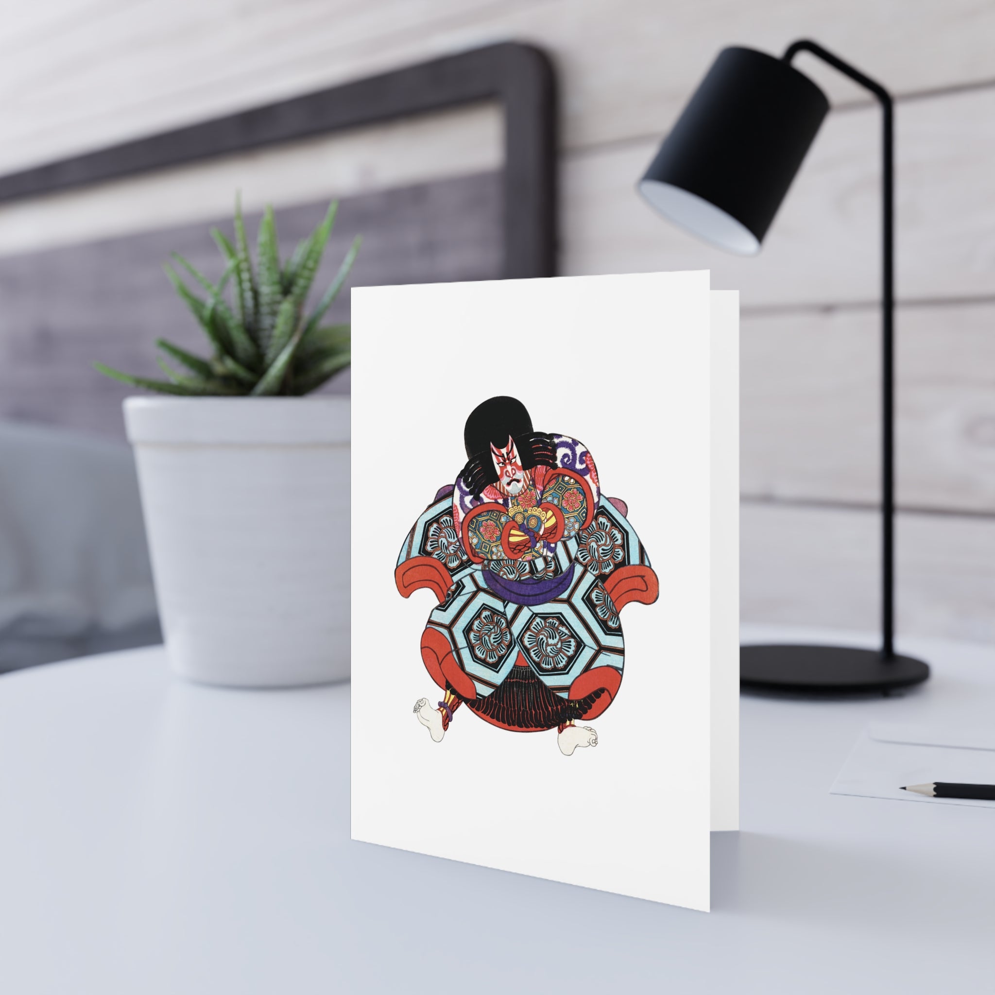 Akushichibyōe Kagekiyo Greeting Card - Manga Hanga - 