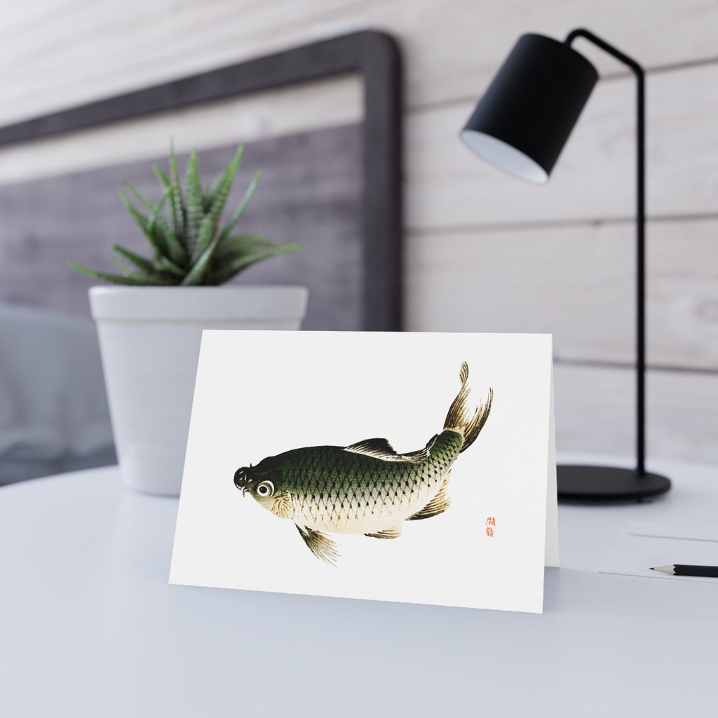 Carp Fish Greeting Card - Manga Hanga - 