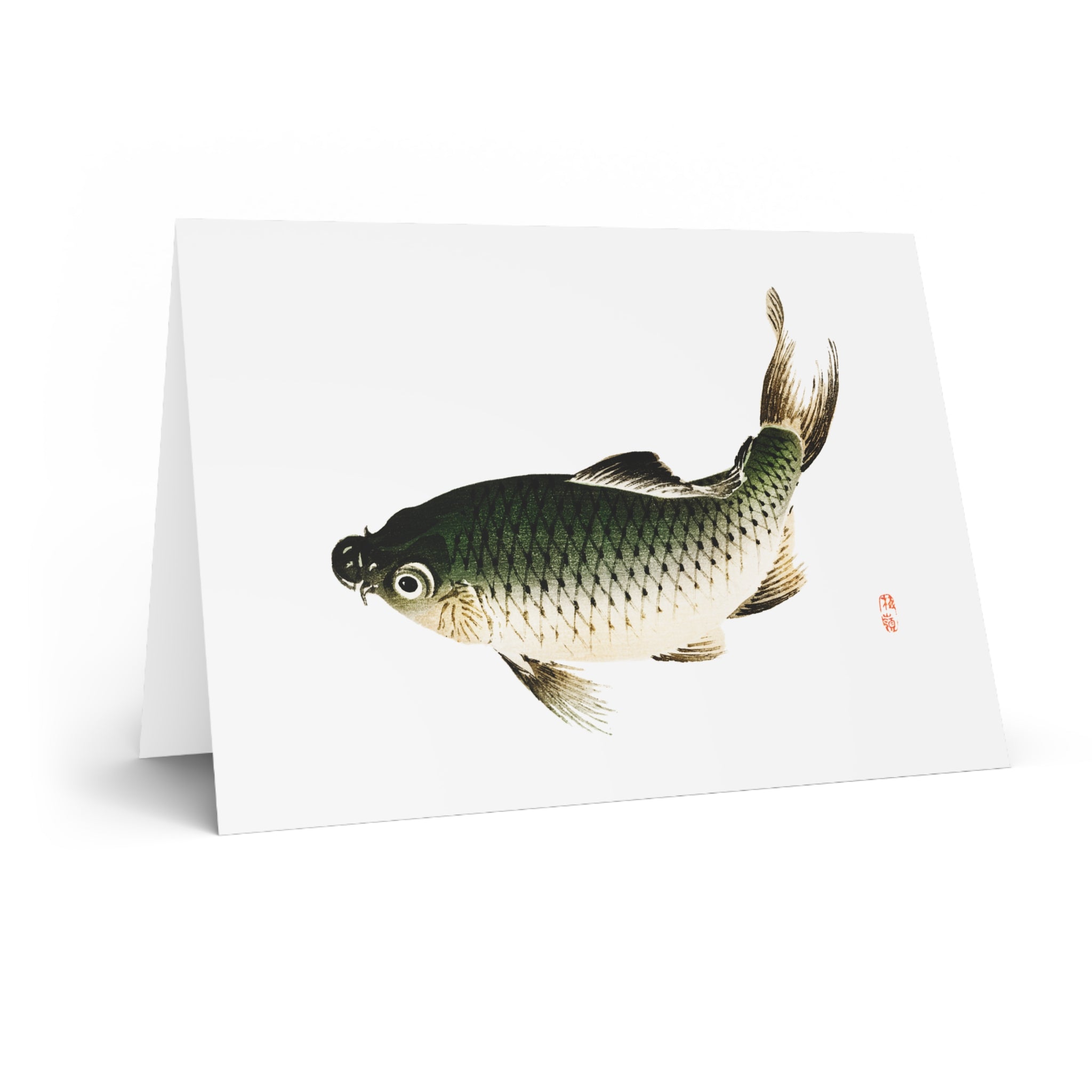 Carp Fish Greeting Card - Manga Hanga - 11519509218789475287