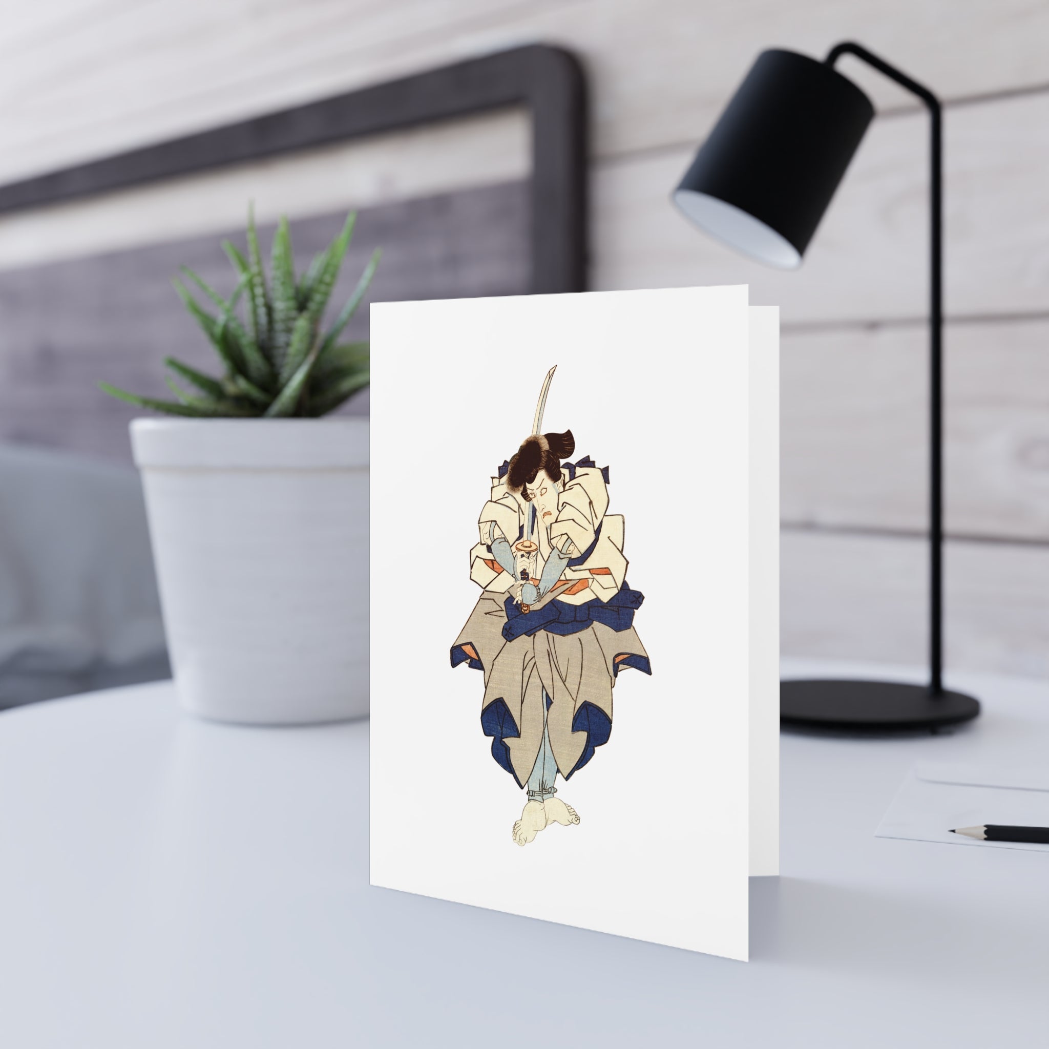 Fujikawa Mizuemon Greeting Card - Manga Hanga - 