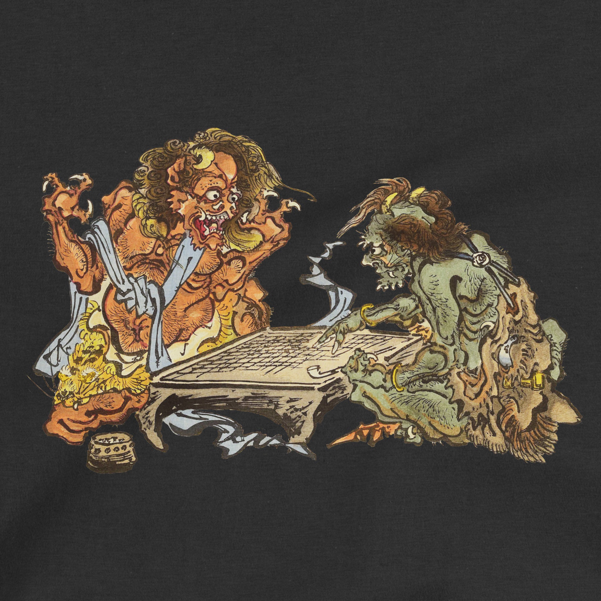 Demons playing Go Oversized T-Shirt