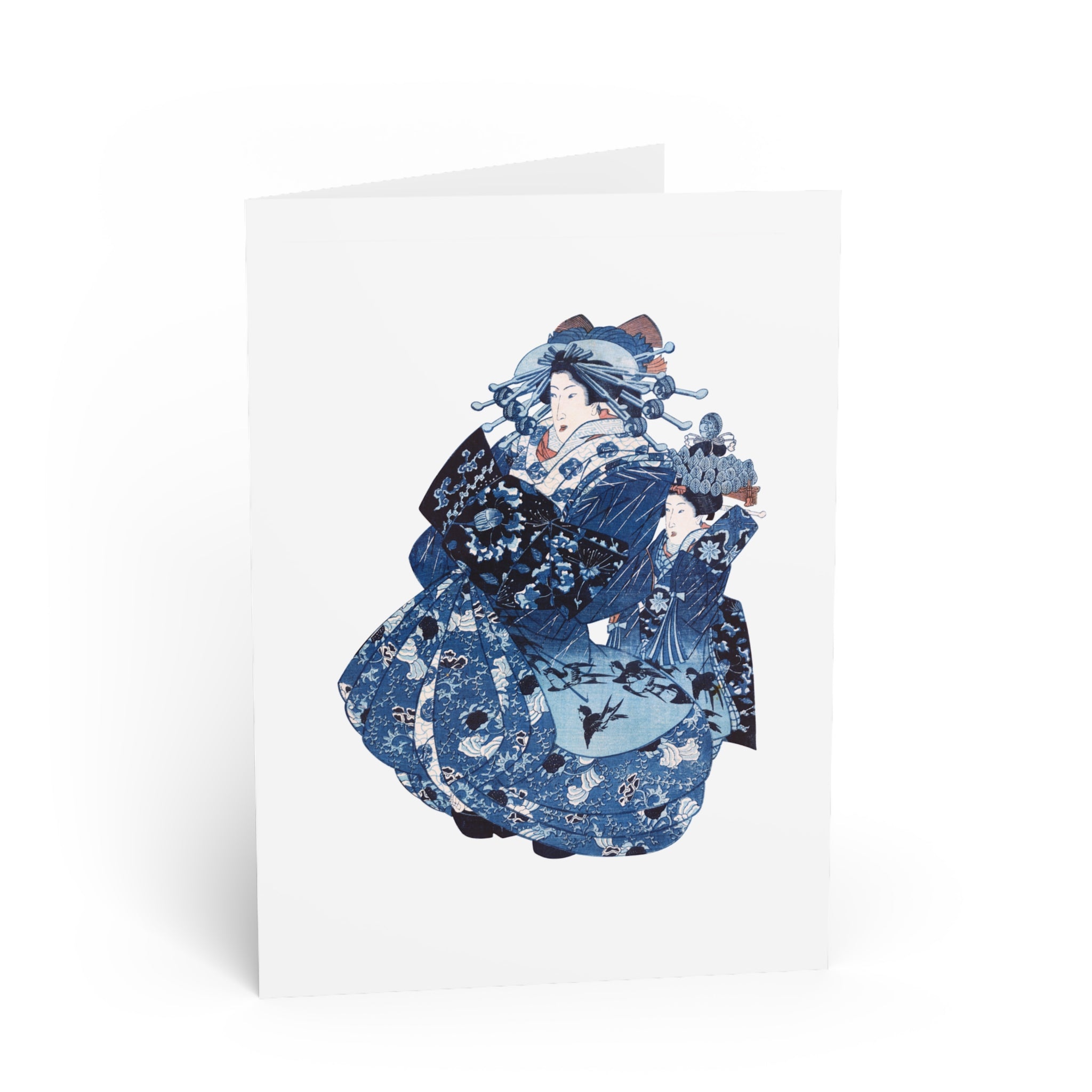 Hanaōgi Greeting Card - Manga Hanga - 14313821667222284924