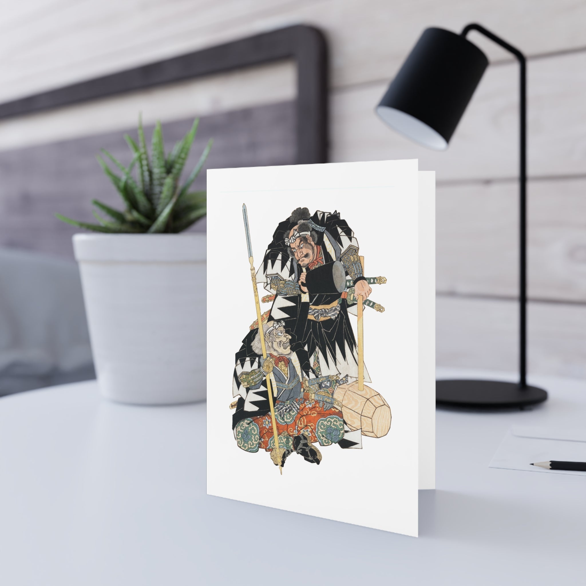 Horibe Yatsubei and Horibe Yajibei Greeting Card - Manga Hanga - 