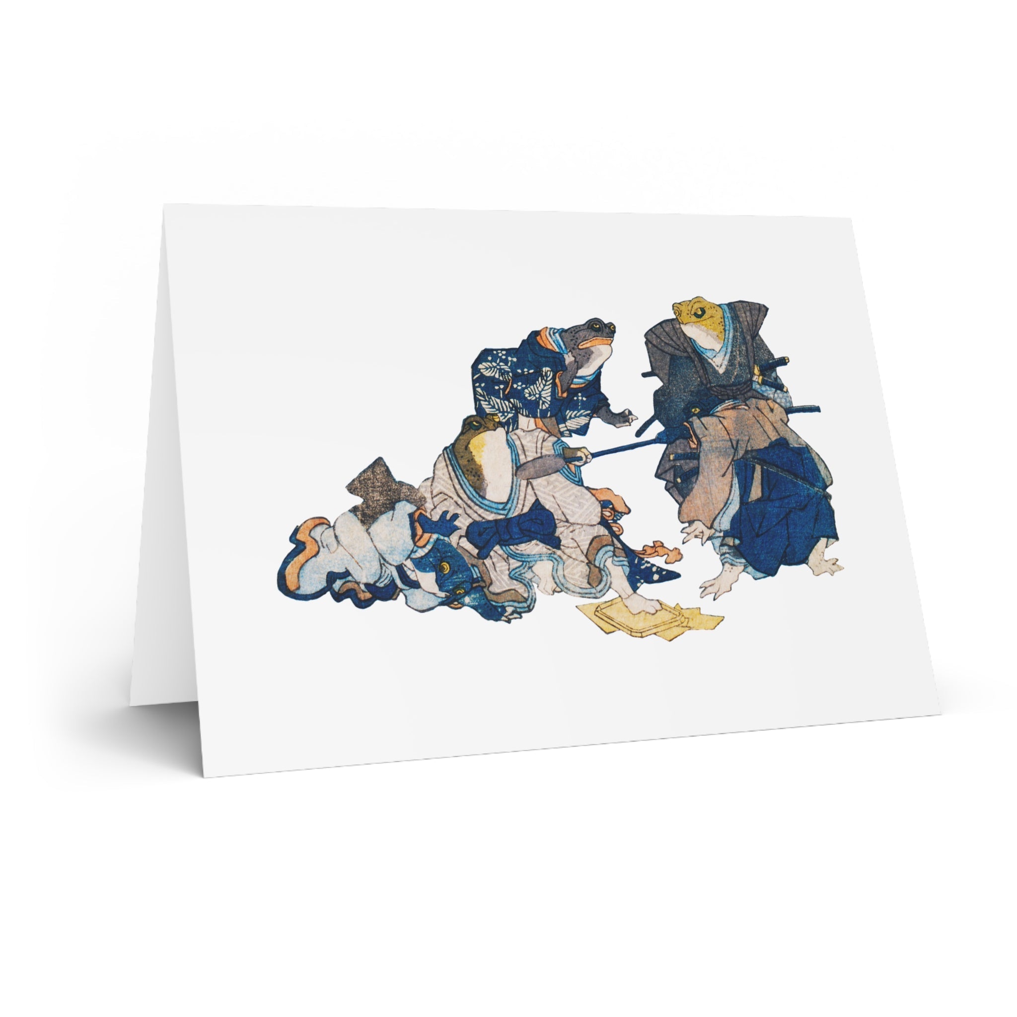 Kabuki Frogs Greeting Card - Manga Hanga - 28840293618496761302