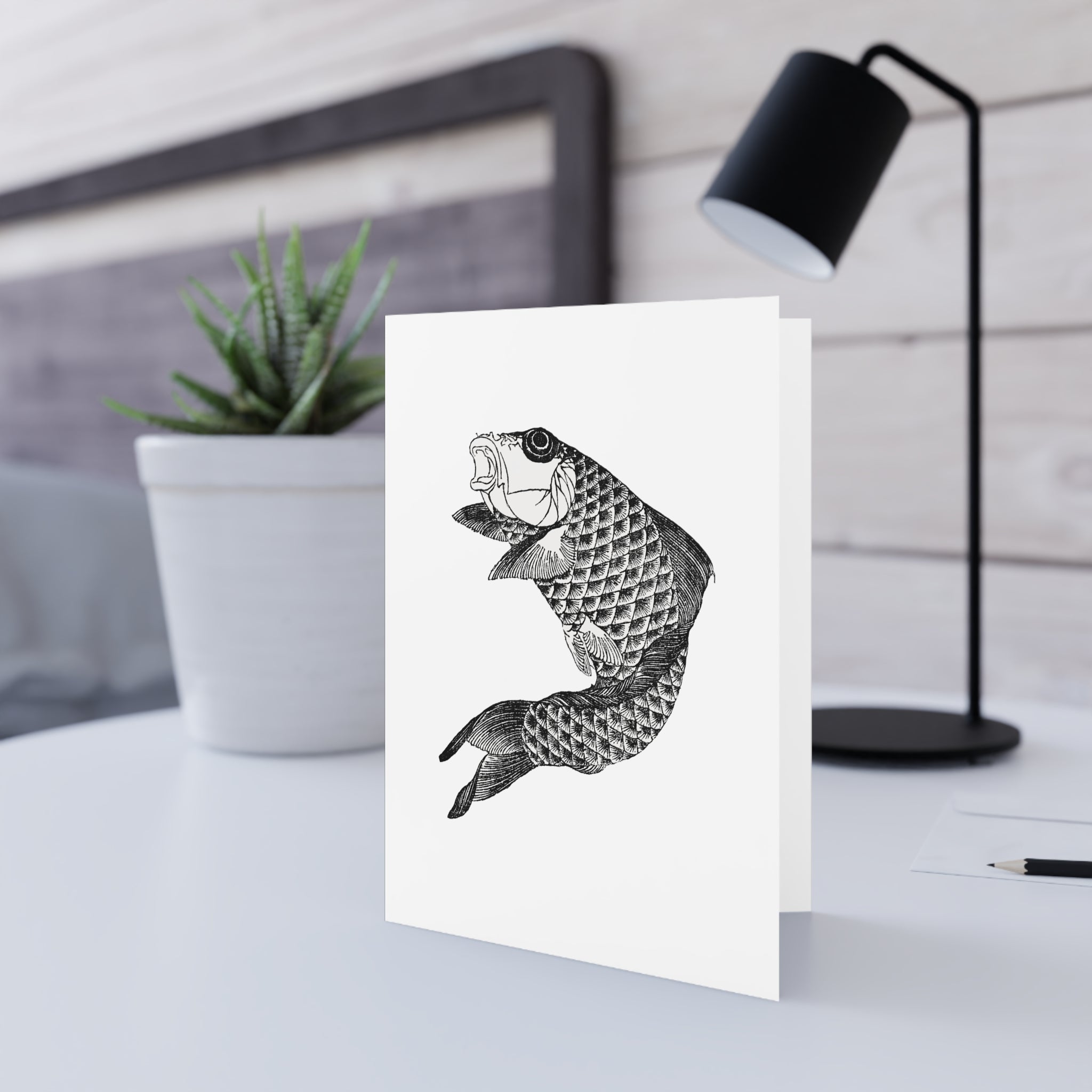 Koi Greeting Card - Manga Hanga - 