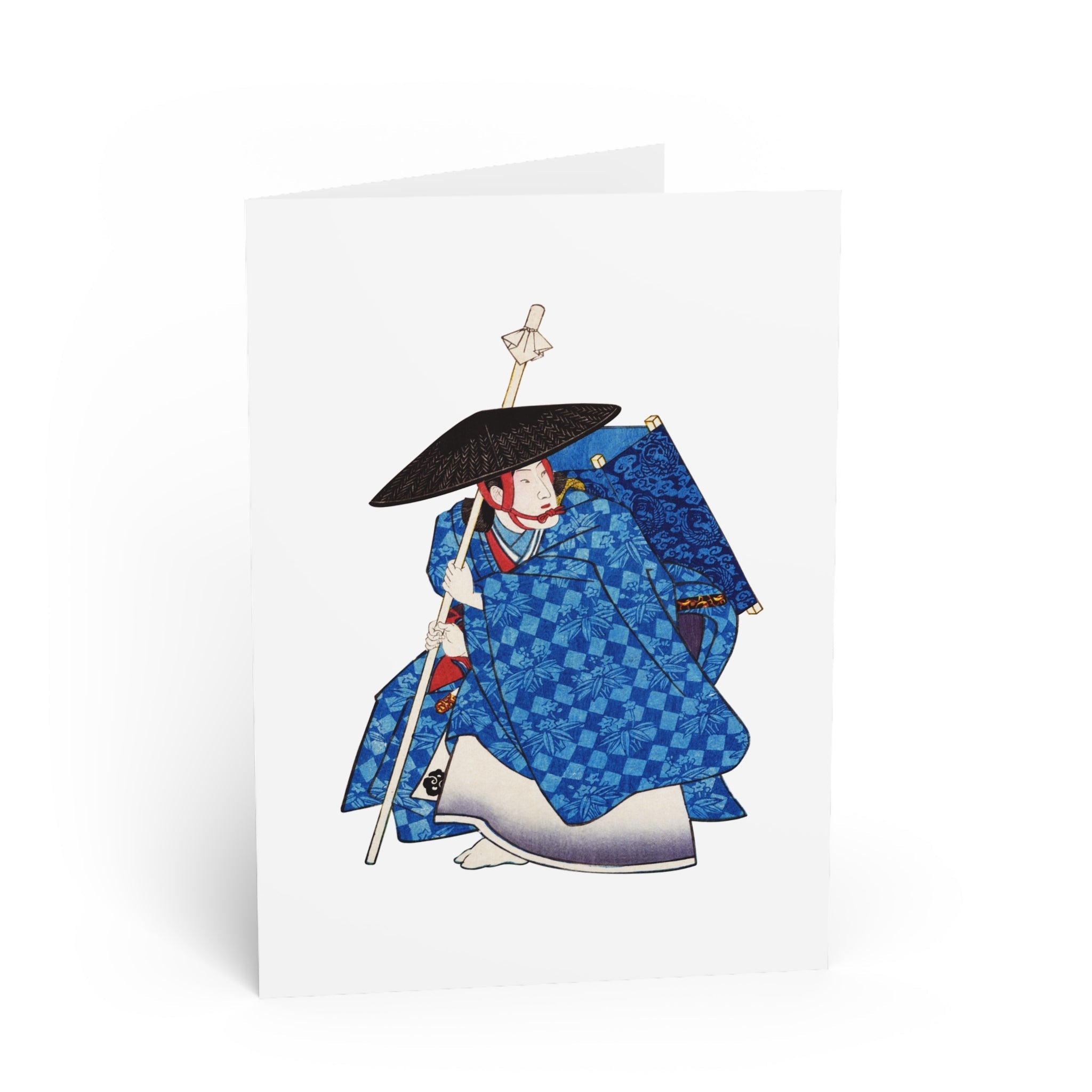 Minamoto Yoshitsune Greeting Card - Manga Hanga - 15497555776869384334