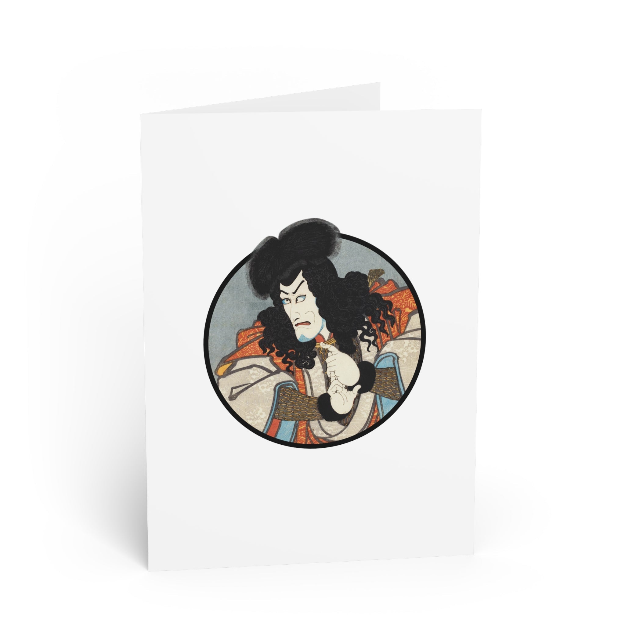 Portrait of Inuyama Dōsetsu Greeting Card - Manga Hanga - 28462764489943498741