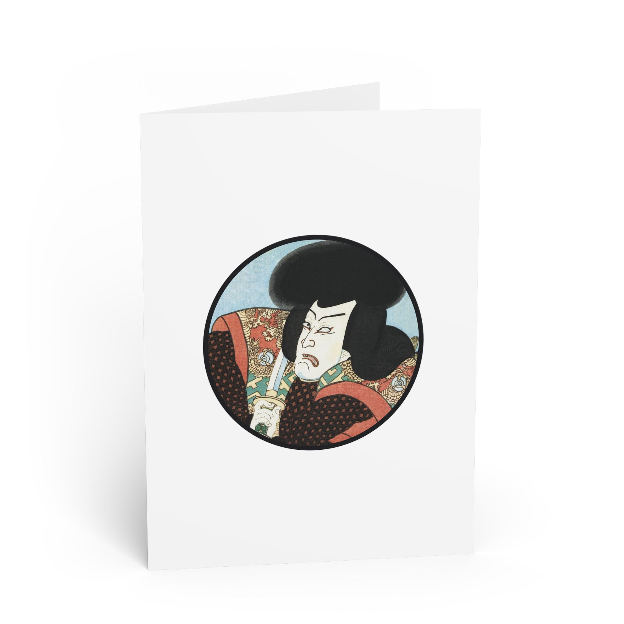 Portrait of Nippon Daemon Greeting Card - Manga Hanga - 13506157990283441814