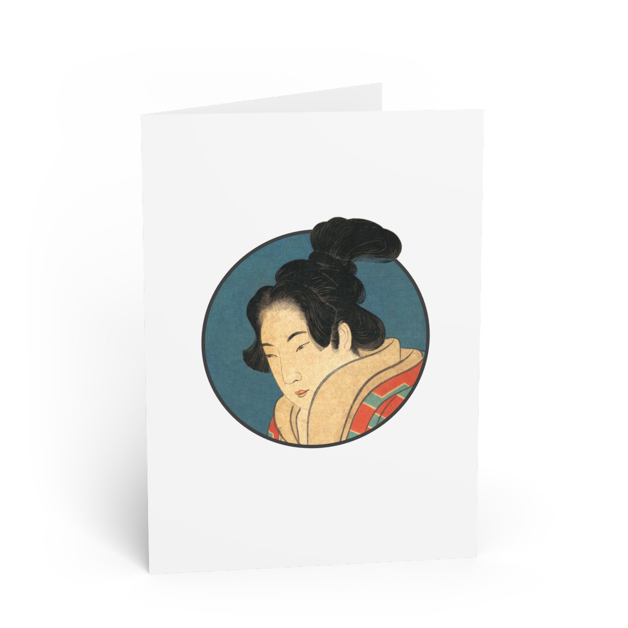 Portrait of a Woman Greeting Card - Manga Hanga - 31974131946306723333