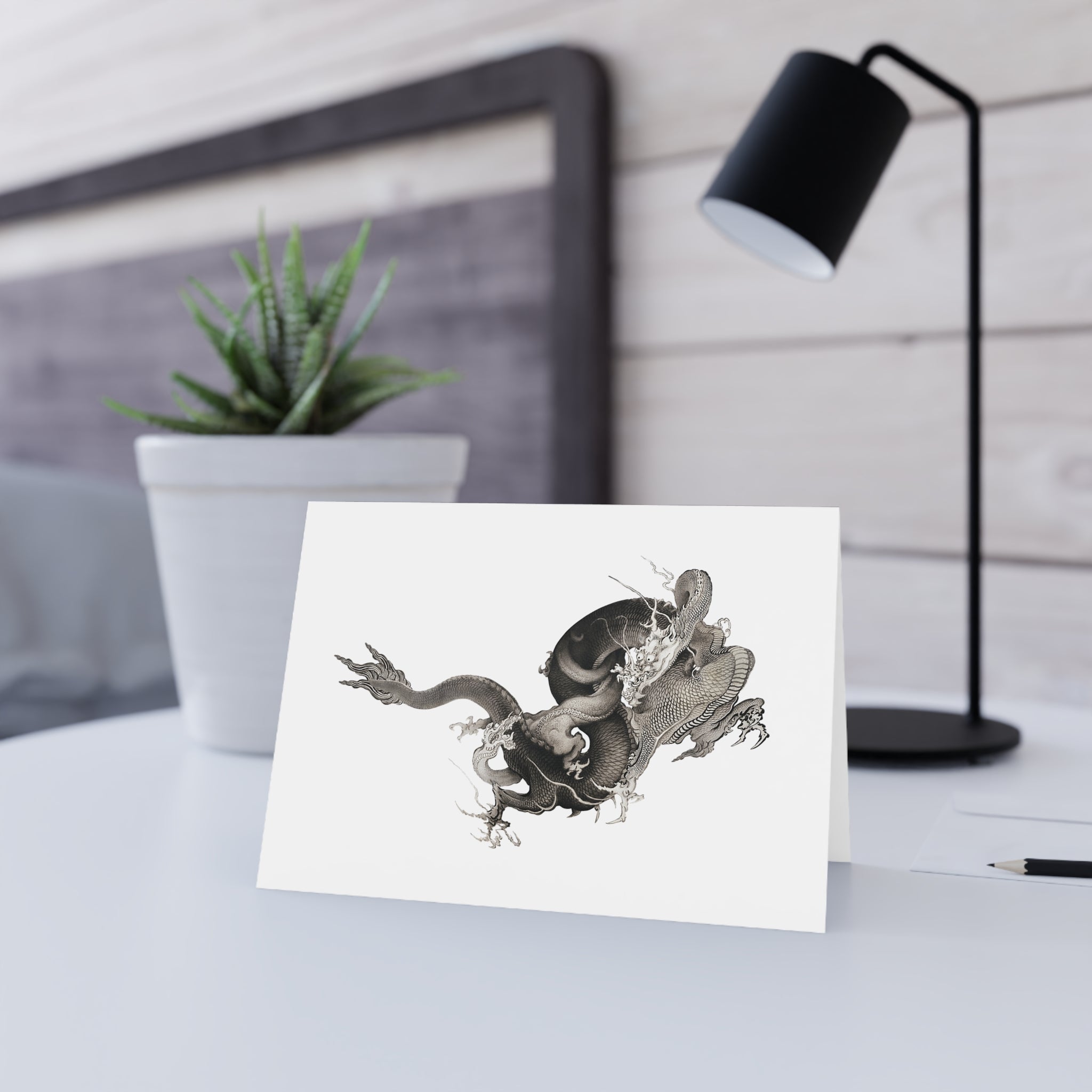 Two Dragons Greeting Card - Manga Hanga - 