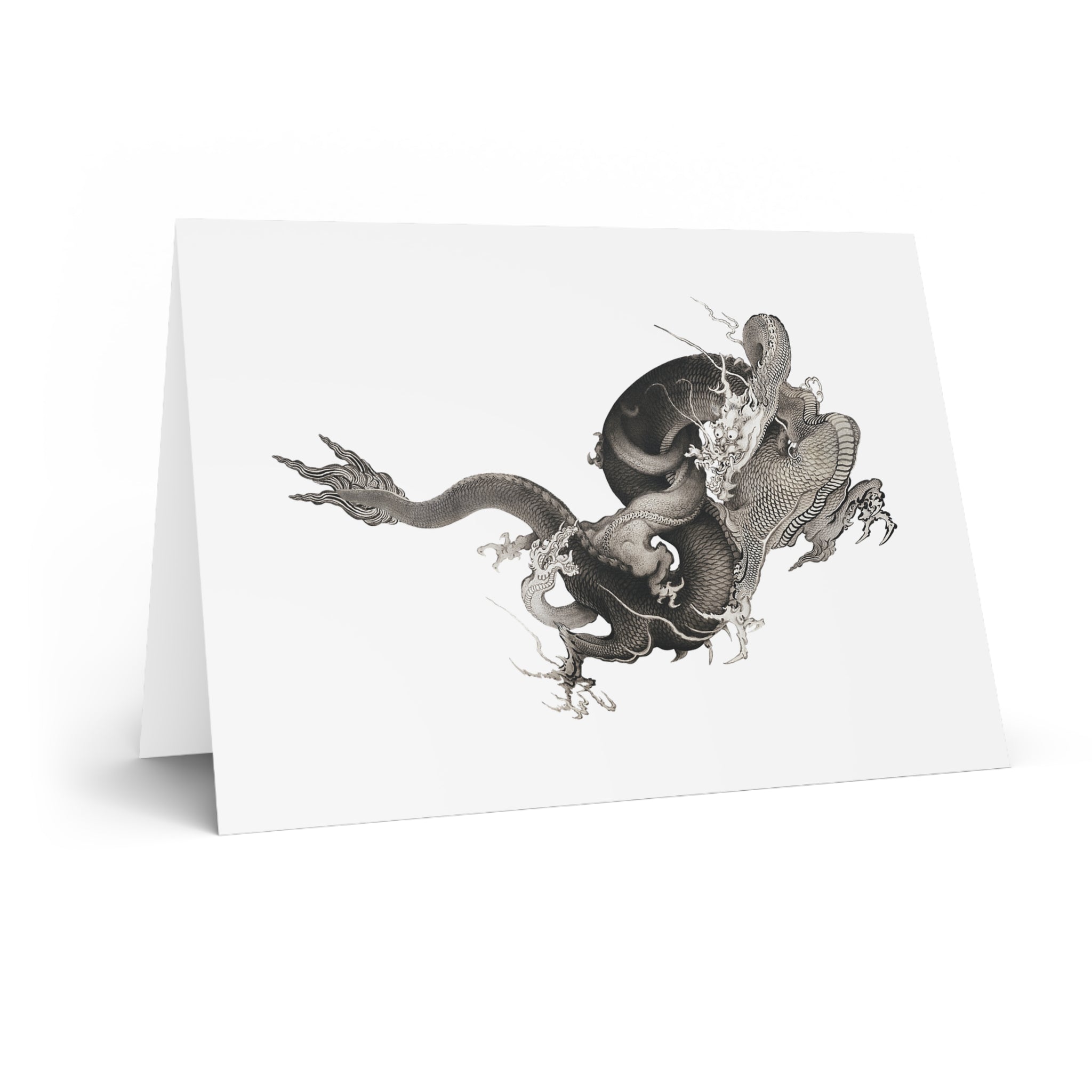 Two Dragons Greeting Card - Manga Hanga - 31122859371475602186