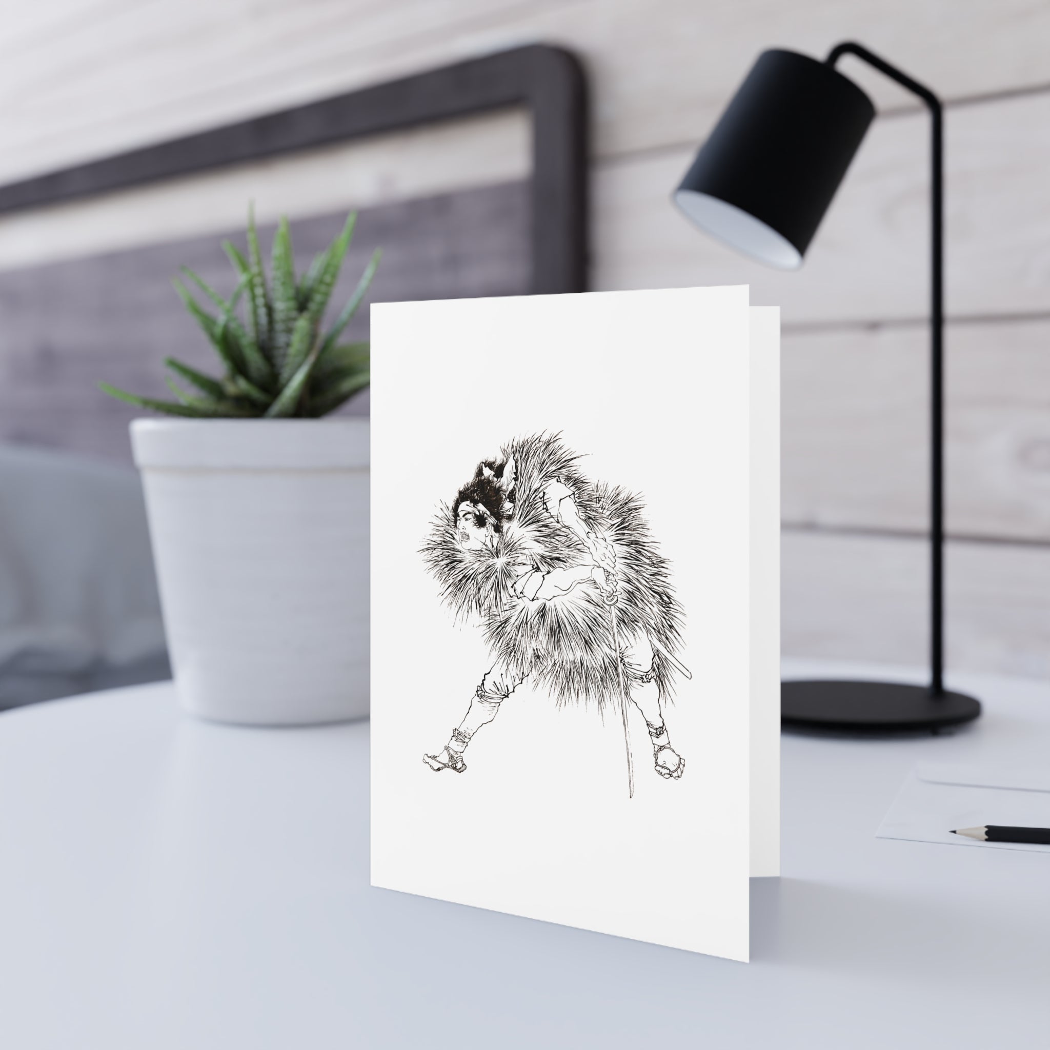 Warrior Greeting Card - Manga Hanga - 