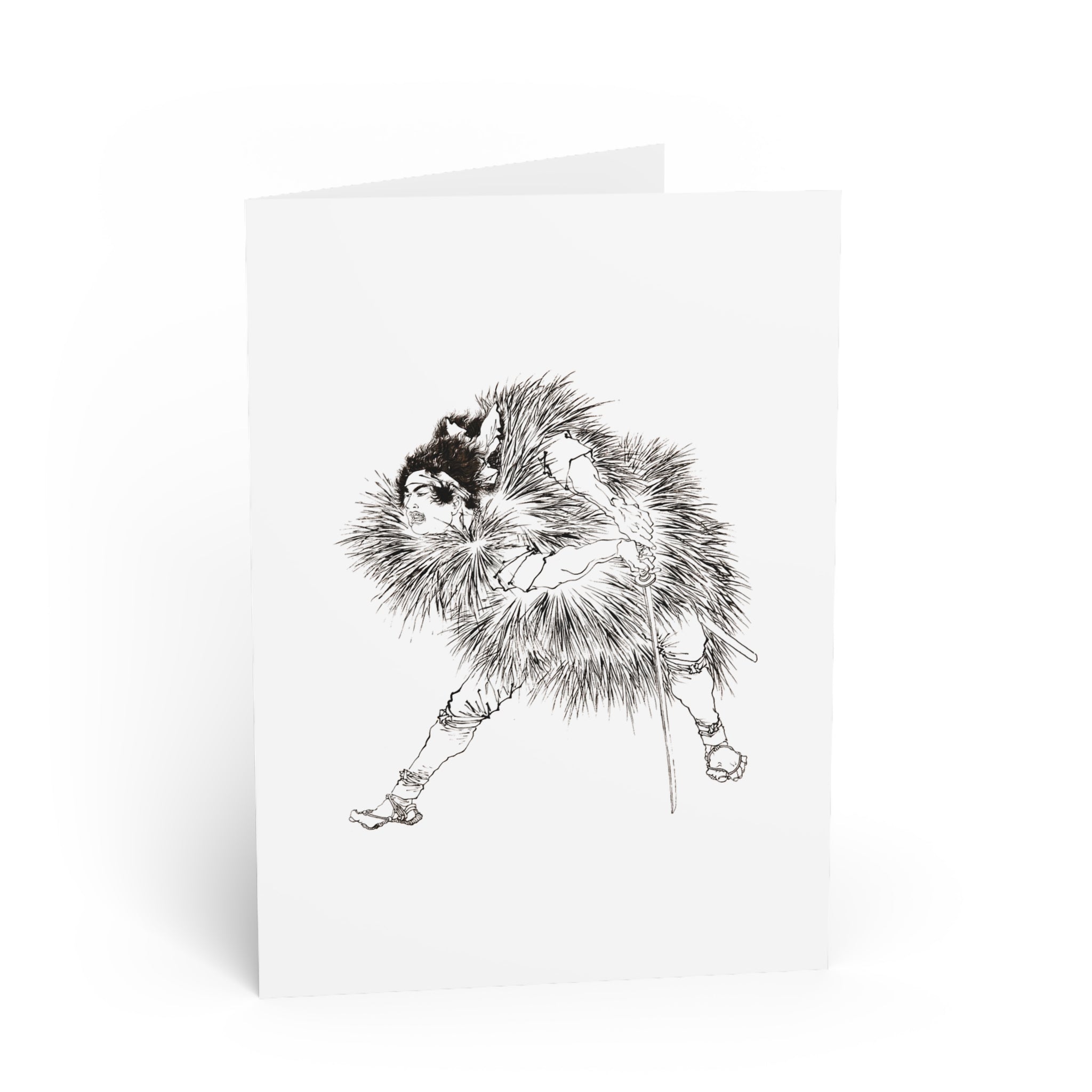 Warrior Greeting Card - Manga Hanga - 17387338651204449843